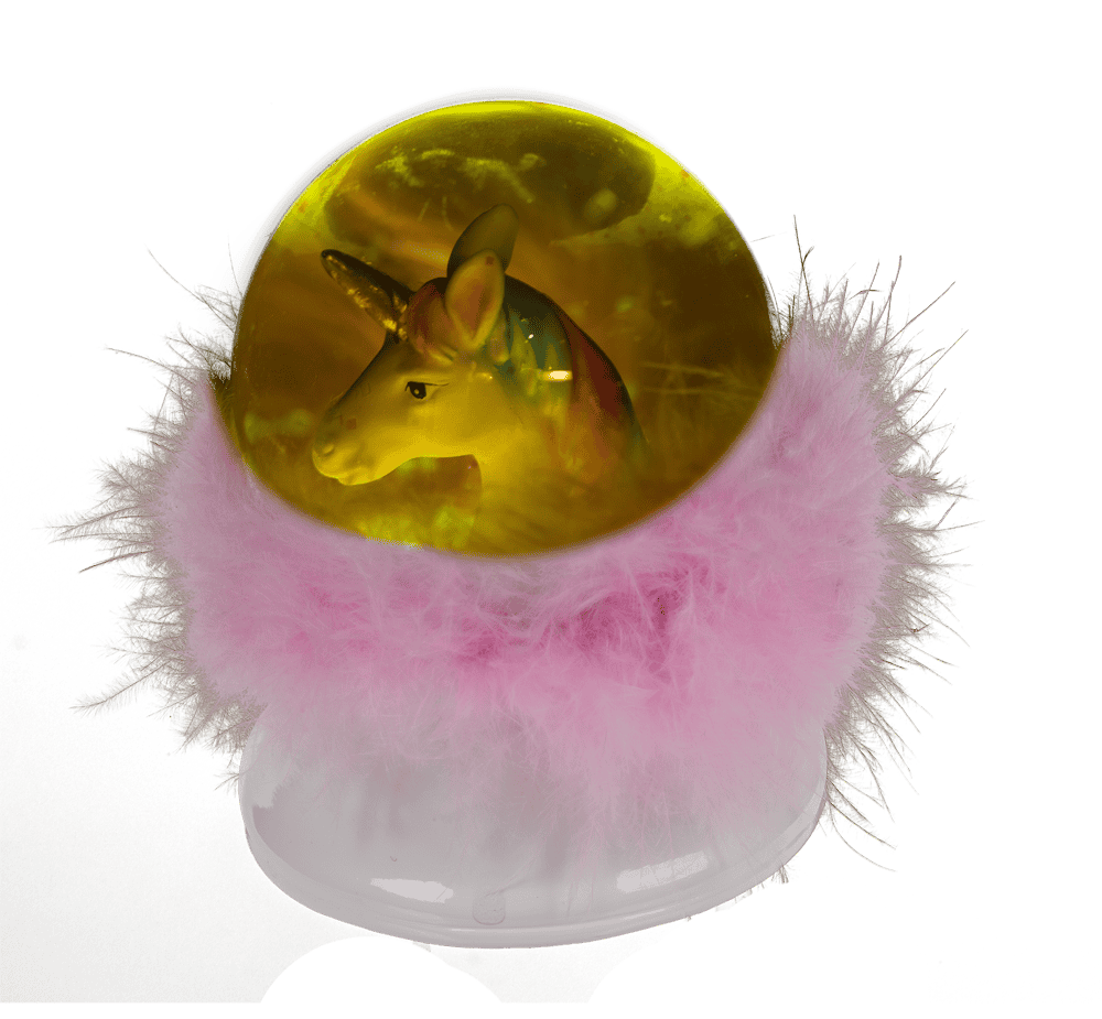 Polyresin glitter globe, Unicorn,
