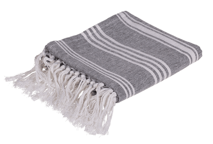 White/grey coloured Fouta Towel (for sauna &,