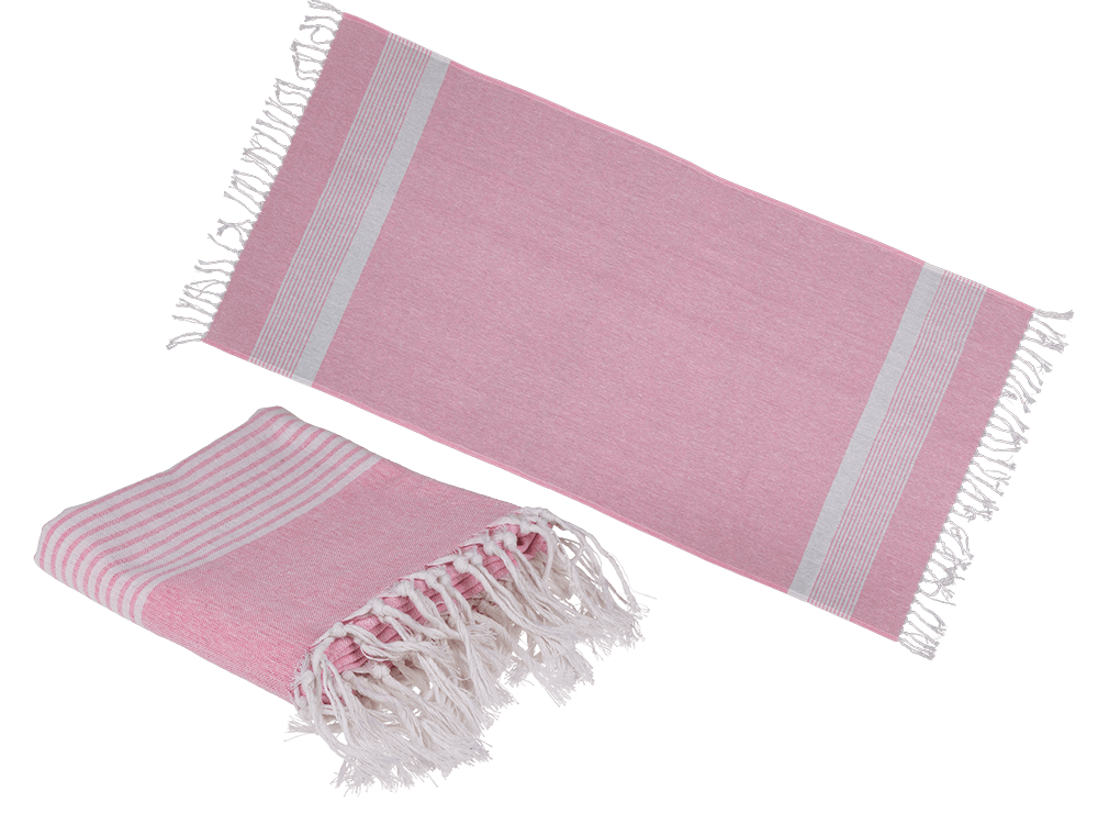White/rosa coloured Fouta Towel (for sauna &