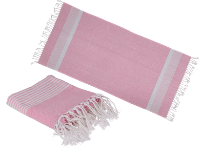 White/rosa coloured Fouta Towel (for sauna &