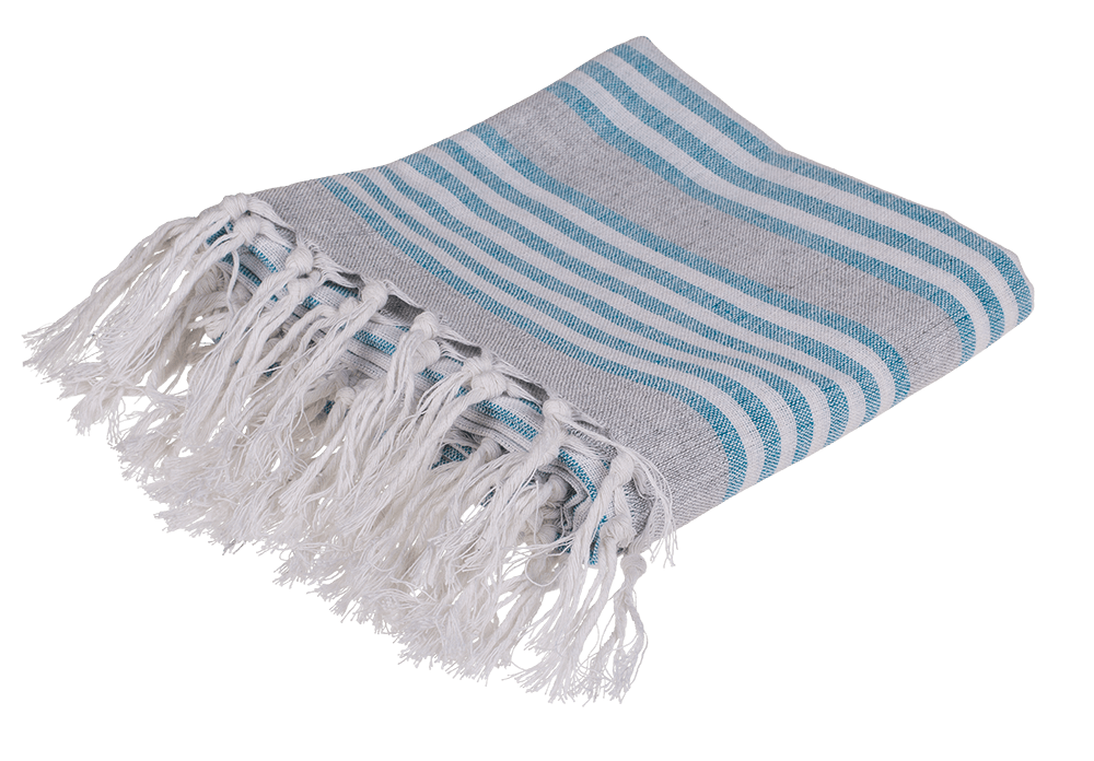 White/blue coloured Fouta Towel (for sauna &,