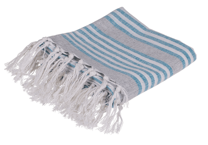 White/blue coloured Fouta Towel (for sauna &,