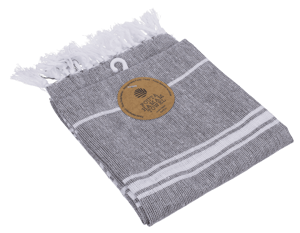White/grey coloured Fouta Towel (for sauna &