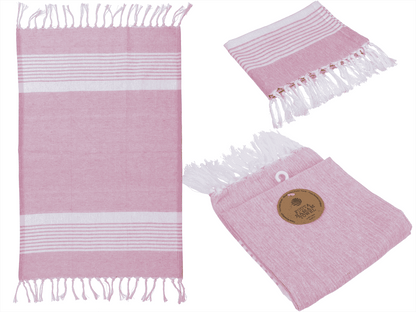 White/rosa coloured Fouta Towel (for sauna &
