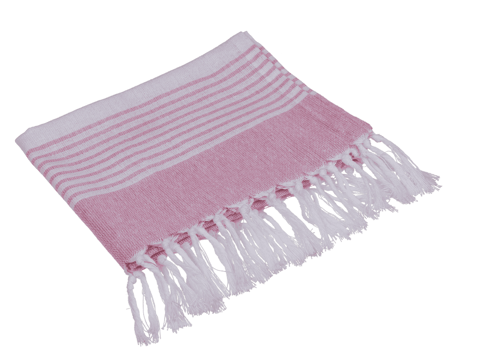 White/rosa coloured Fouta Towel (for sauna &