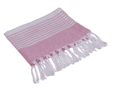 White/rosa coloured Fouta Towel (for sauna &