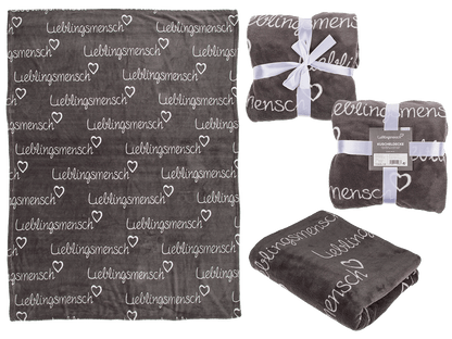 Grey coloured comfort blanket, Lieblingsmensch,