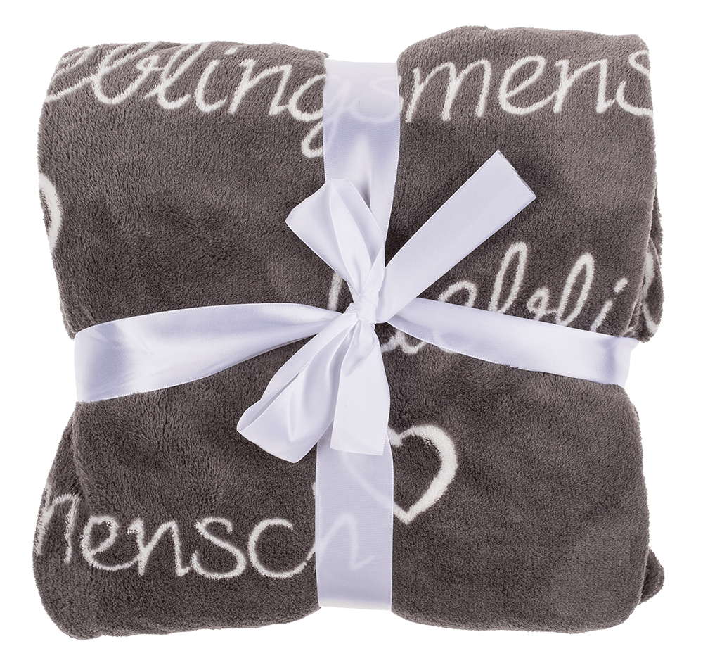 Grey coloured comfort blanket, Lieblingsmensch,