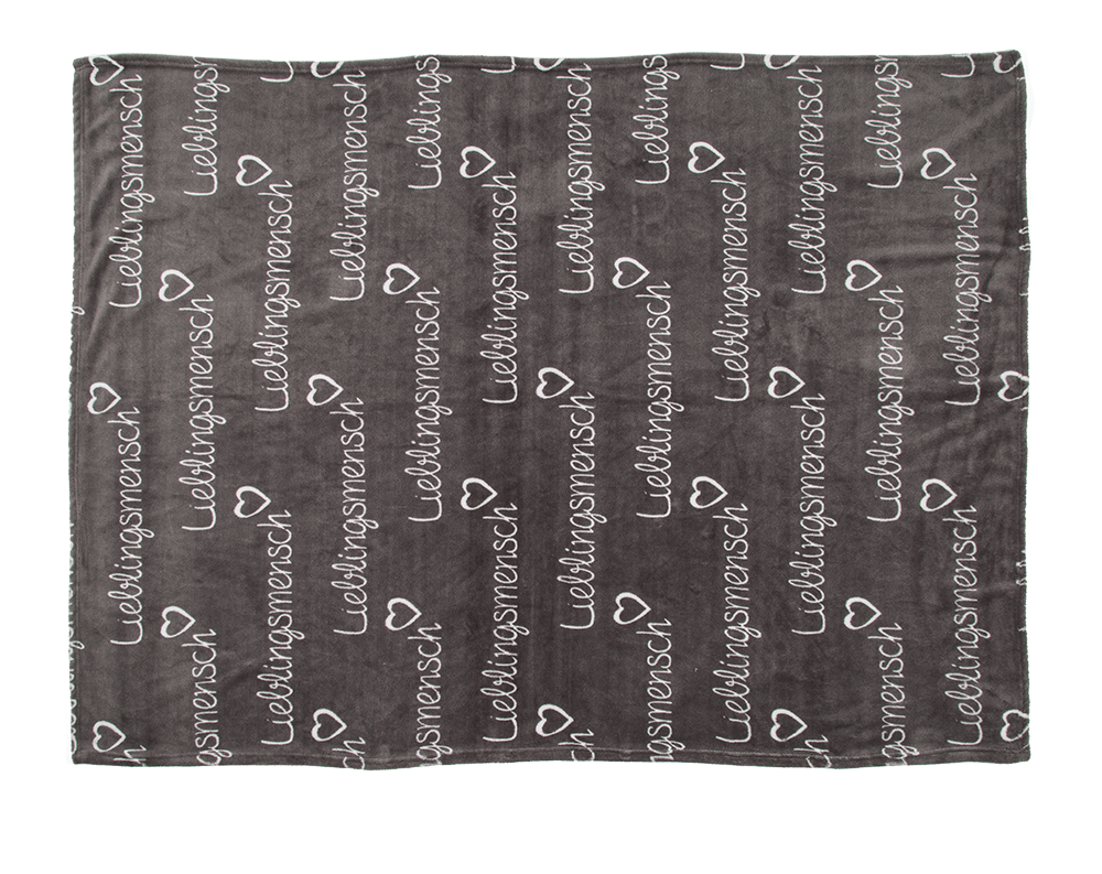 Grey coloured comfort blanket, Lieblingsmensch,