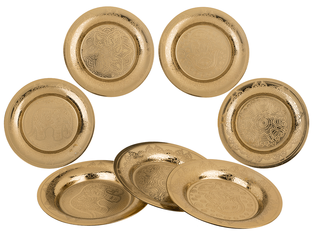 Gold colored stainless steel jewelry plate,