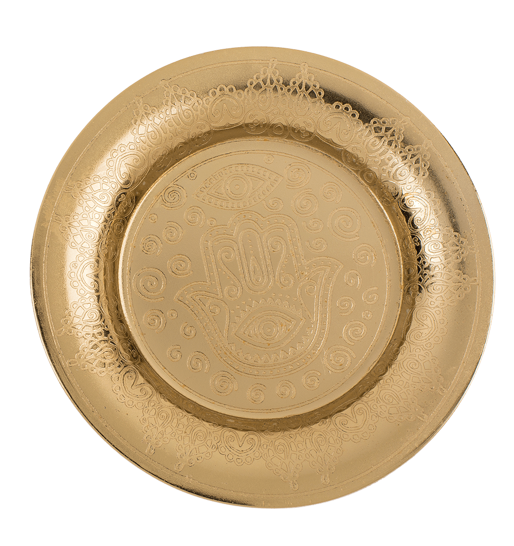 Gold colored stainless steel jewelry plate,