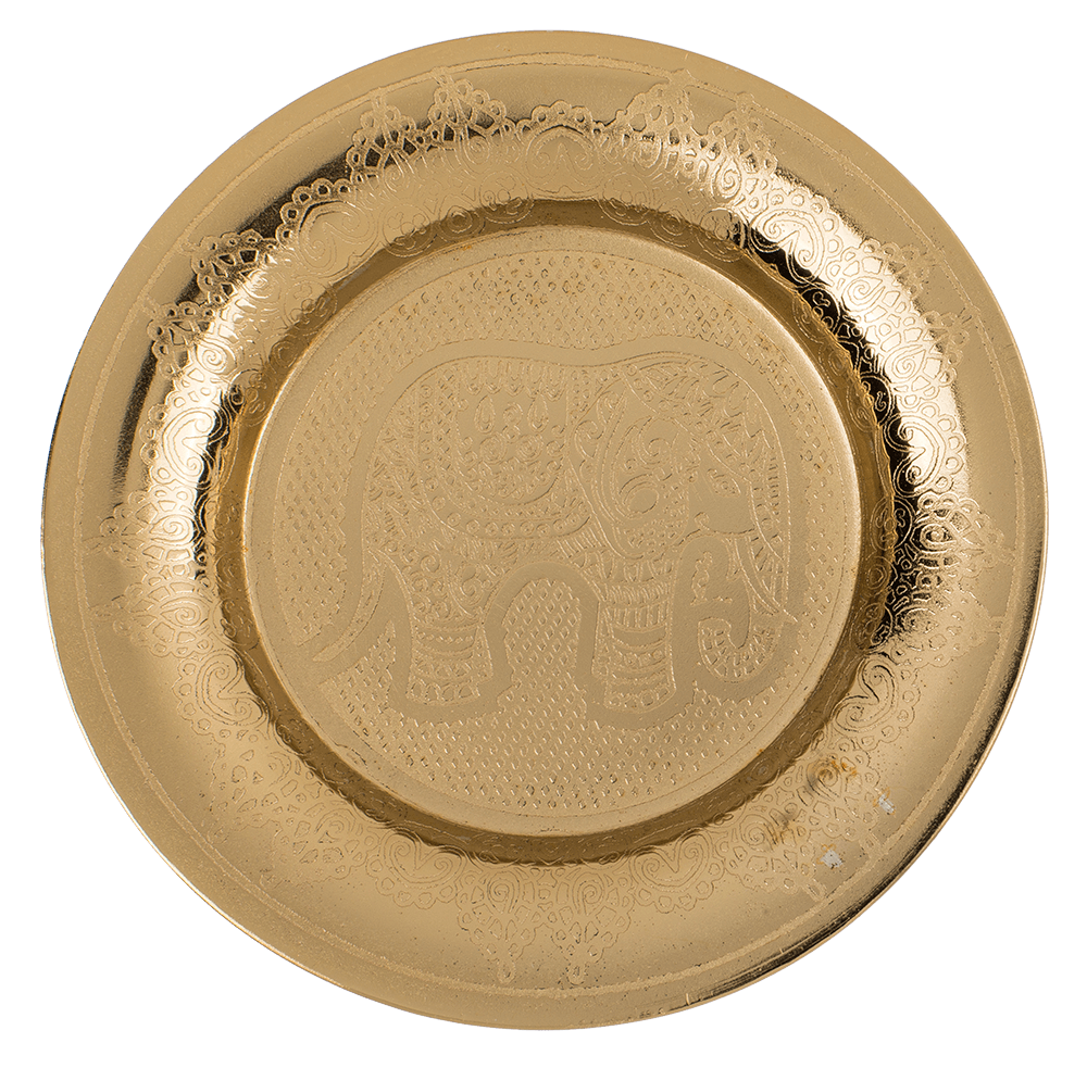 Gold colored stainless steel jewelry plate,