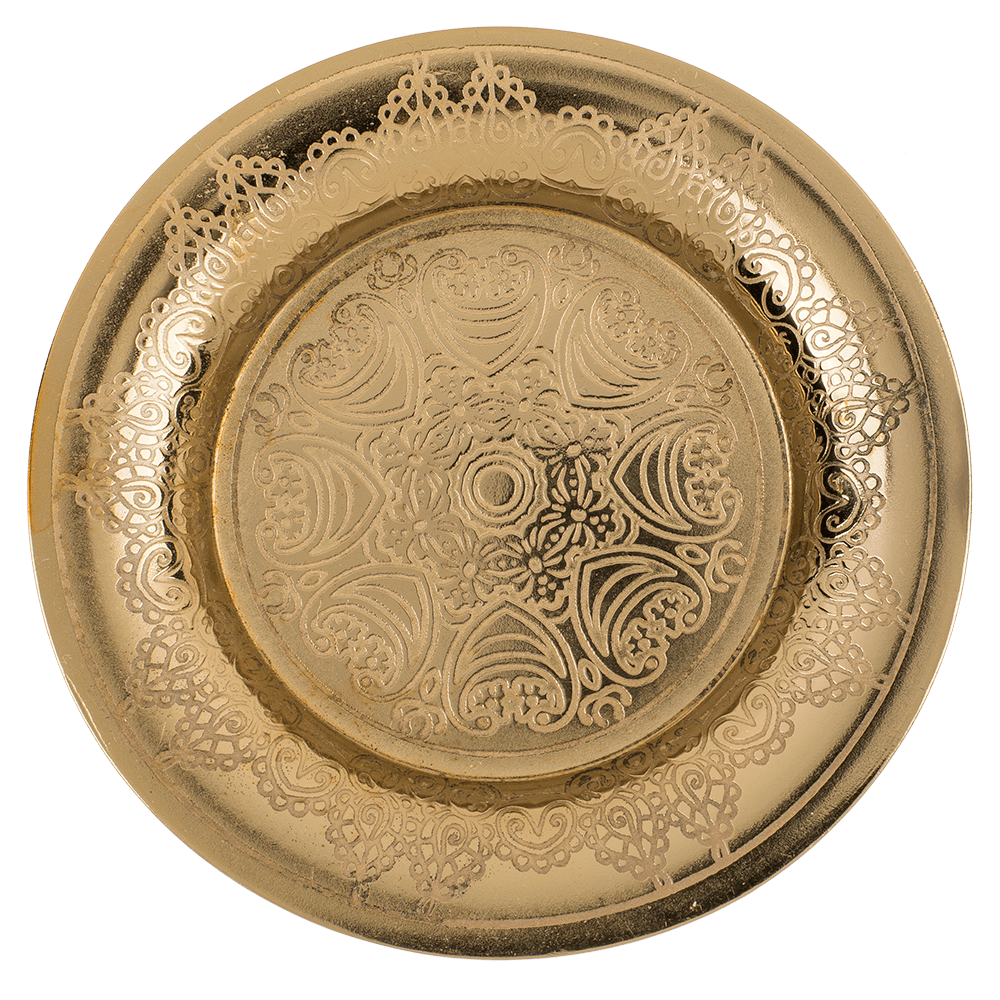 Gold colored stainless steel jewelry plate,