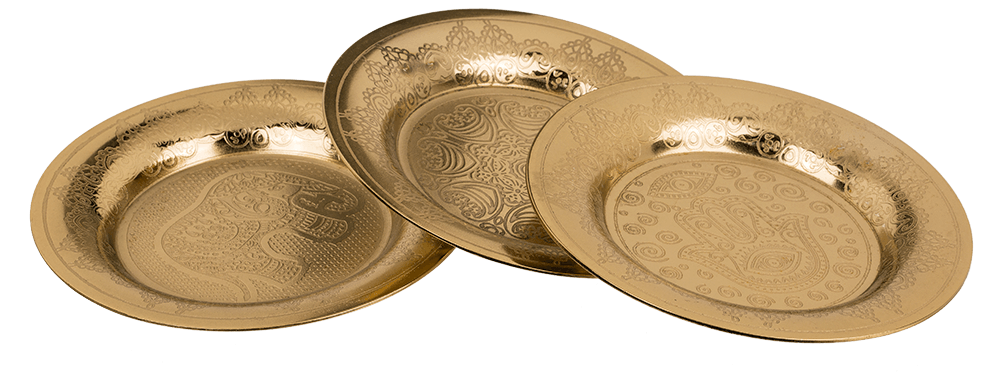 Gold colored stainless steel jewelry plate,