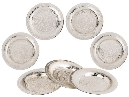 Silver colored stainless steel jewelry plate,