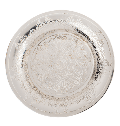 Silver colored stainless steel jewelry plate,