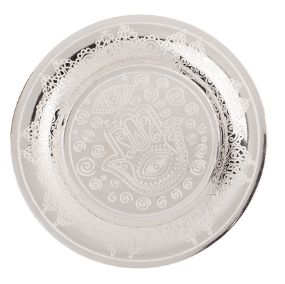 Silver colored stainless steel jewelry plate,