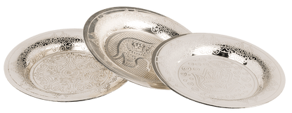 Silver colored stainless steel jewelry plate,