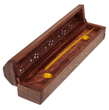 Wooden incense stick burner box,