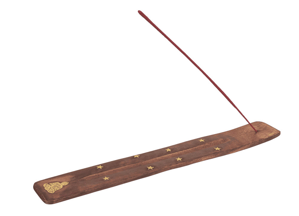 Wooden incense stick holder, ca. 25,5 x 4 cm,