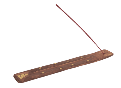 Wooden incense stick holder, ca. 25,5 x 4 cm,