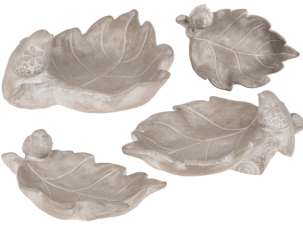 Bird feeder, leaf with bird,