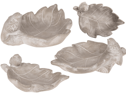 Bird feeder, leaf with bird,