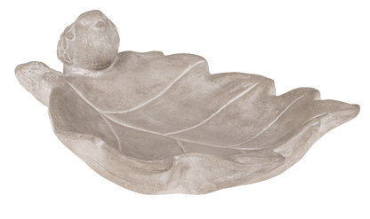 Bird feeder, leaf with bird,