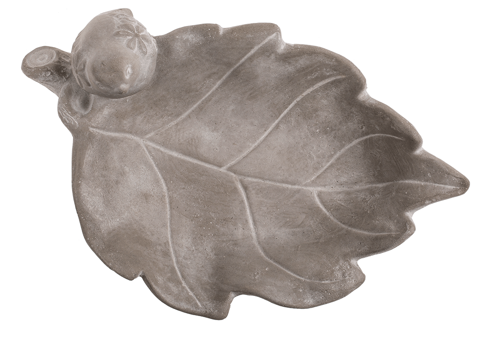 Bird feeder, leaf with bird,