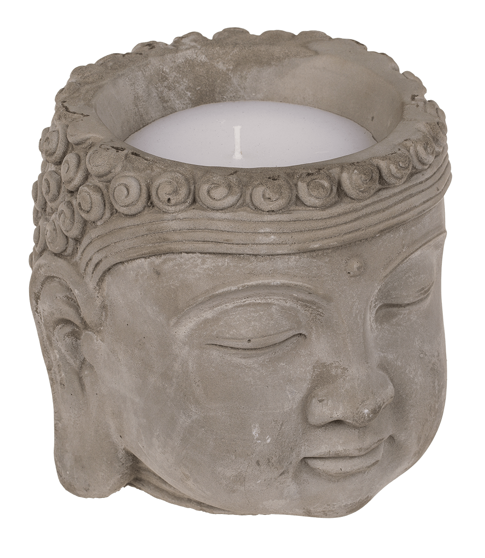 Candle, Buddha-head, ca. 13,5 x 13 cm,