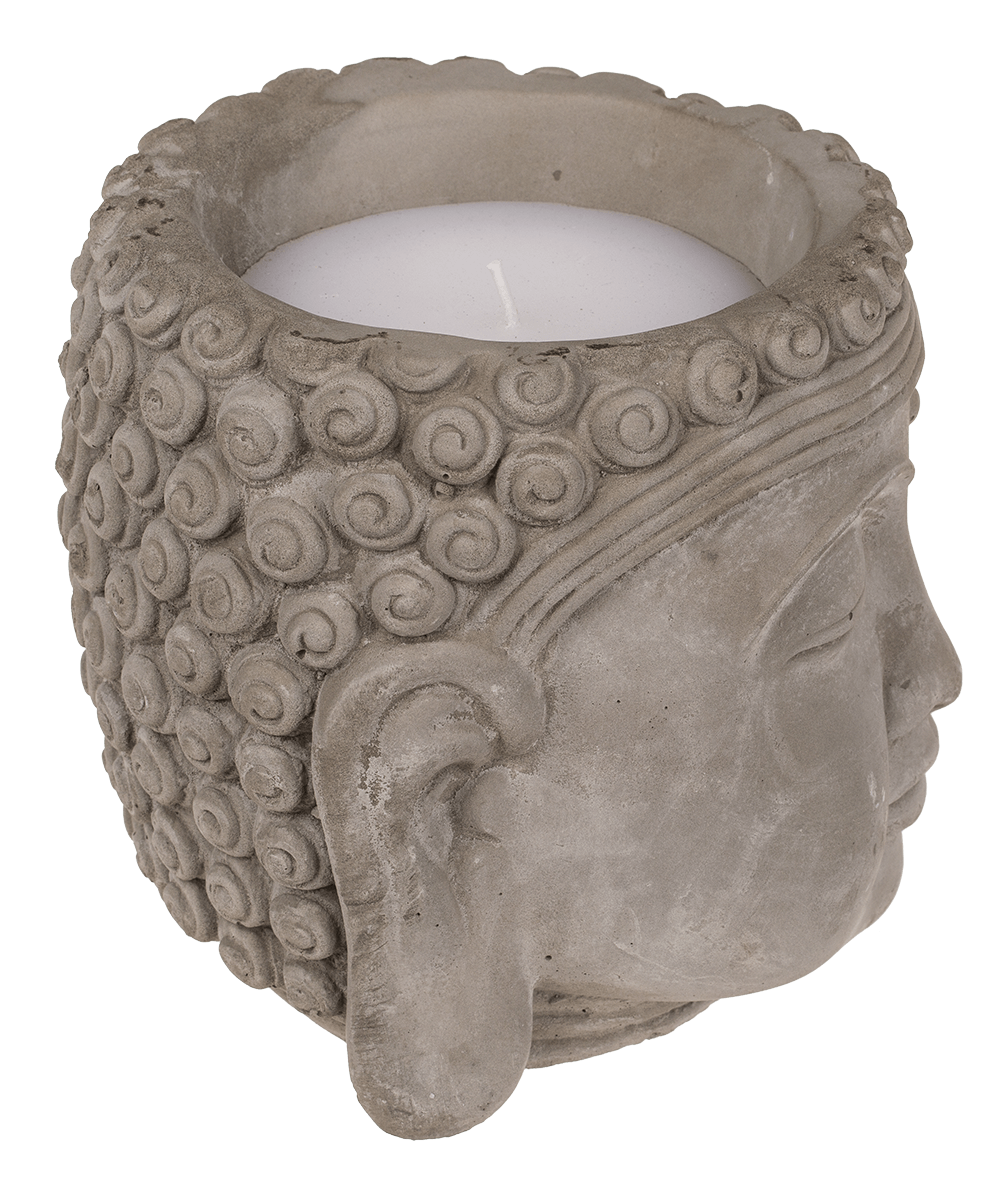 Candle, Buddha-head, ca. 13,5 x 13 cm,