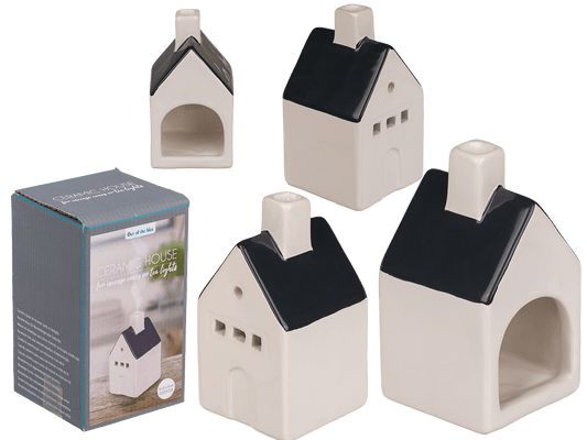 Ceramic house for incense cones/tea lights