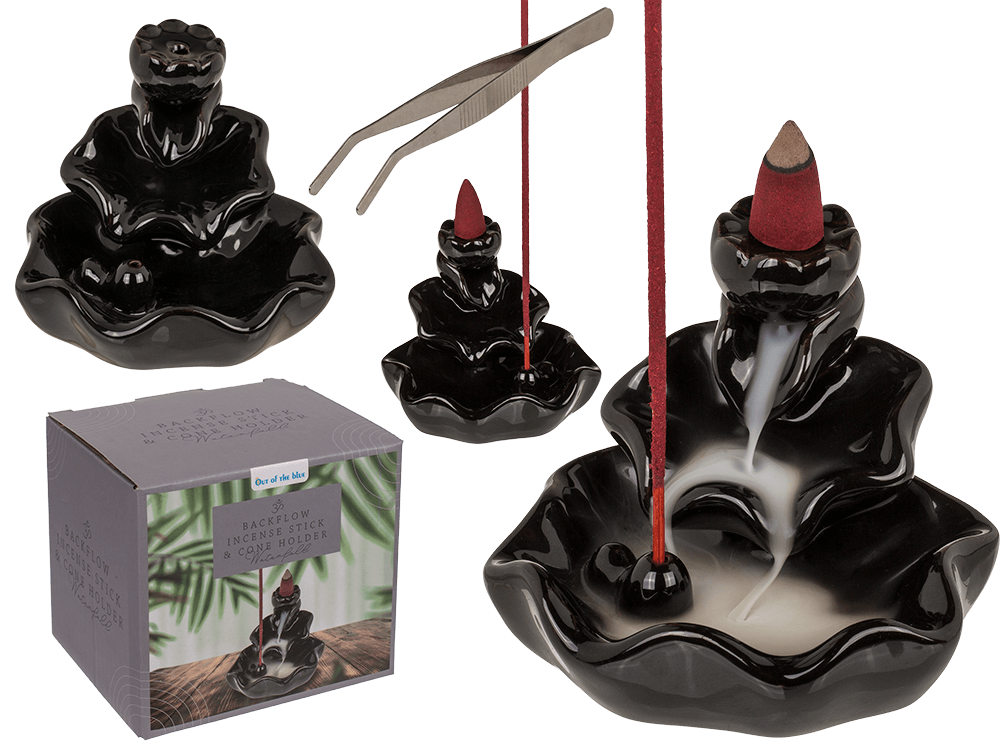 Backflow incense stick/cone holder, Waterfall,