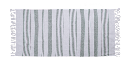 White/green coloured Fouta Towel (for sauna &,