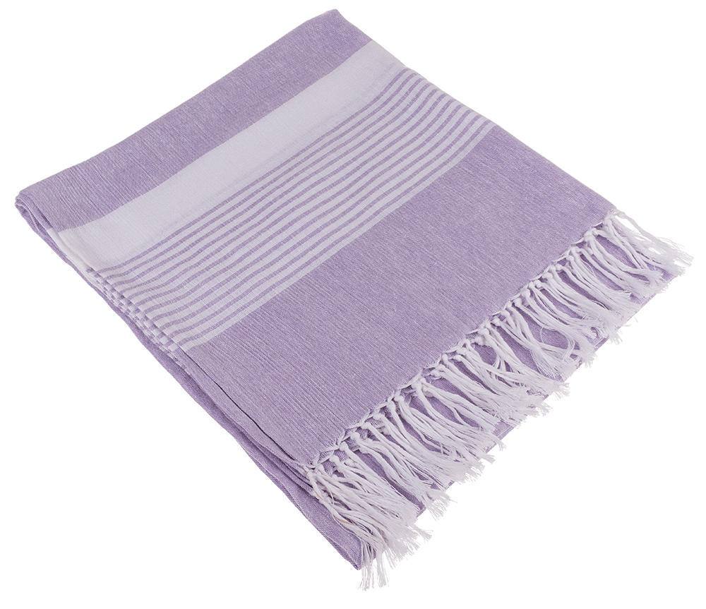 White/lavender coloured Fouta Towel (for sauna &,