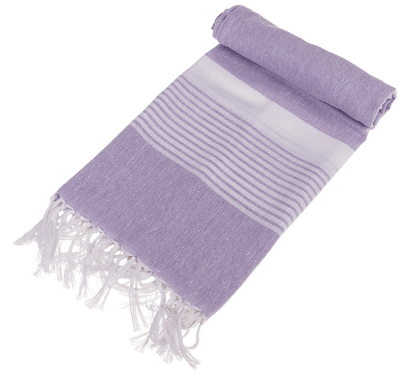 White/lavender coloured Fouta Towel (for sauna &,
