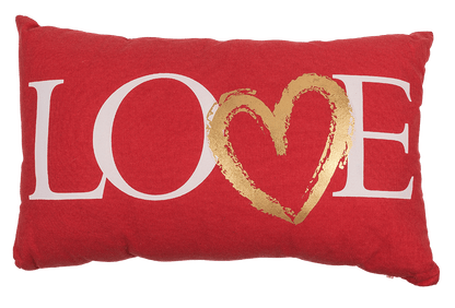 Red coloured decoration cushion, Love,