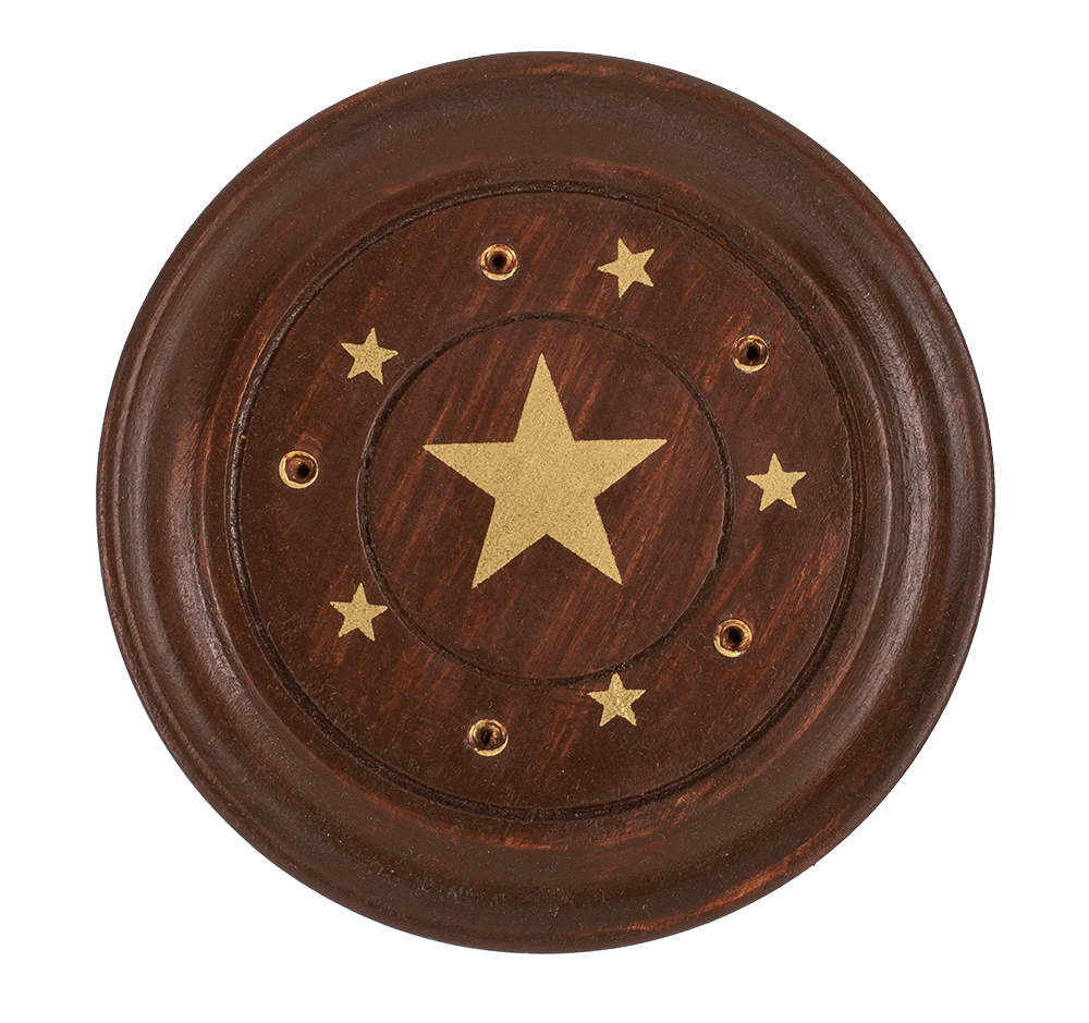 Round wooden incense stick holder,