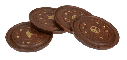 Round wooden incense stick holder,