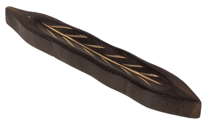 Wooden incense stick holder, leaf,