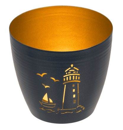 Metal tealight holder, Maritim, 10 x 10 x 9 cm,