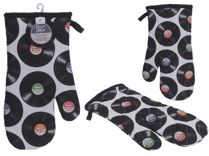 Oven mitt, vinyl records, 17 x 32 cm,
