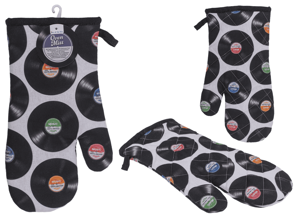 Oven mitt, vinyl records, 17 x 32 cm,