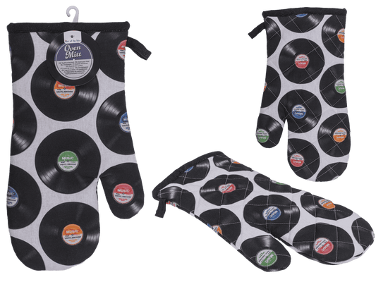 Oven mitt, vinyl records, 17 x 32 cm,