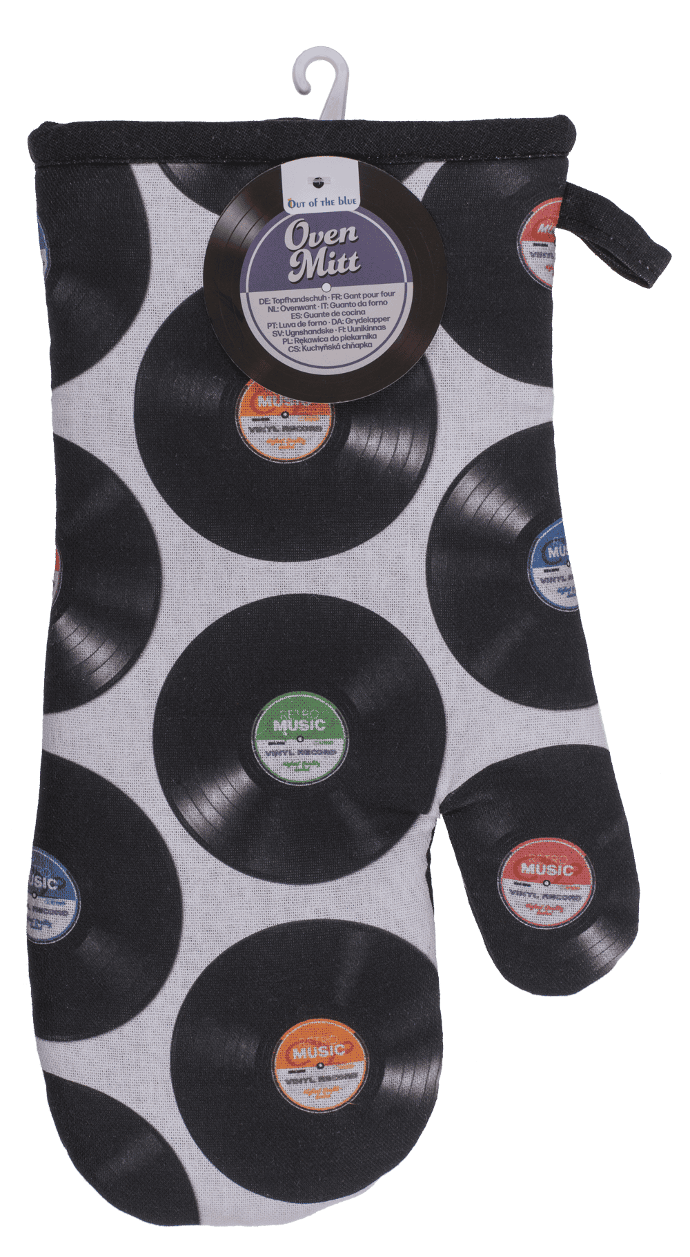 Oven mitt, vinyl records, 17 x 32 cm,