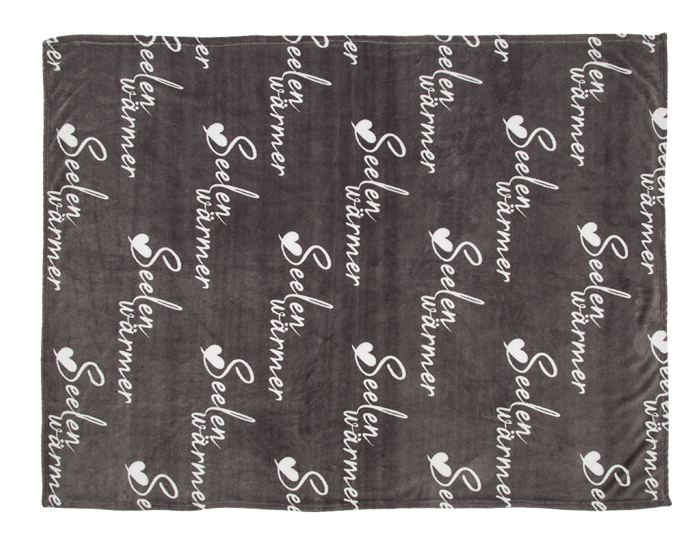 Grey coloured comfort blanket, Seelenwärmer,
