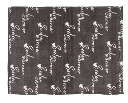 Grey coloured comfort blanket, Seelenwärmer,