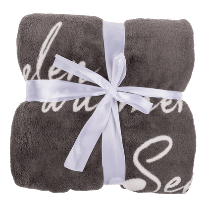 Grey coloured comfort blanket, Seelenwärmer,