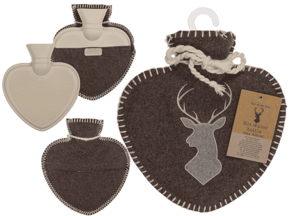 Hot water bottle in heart shape, Deer,