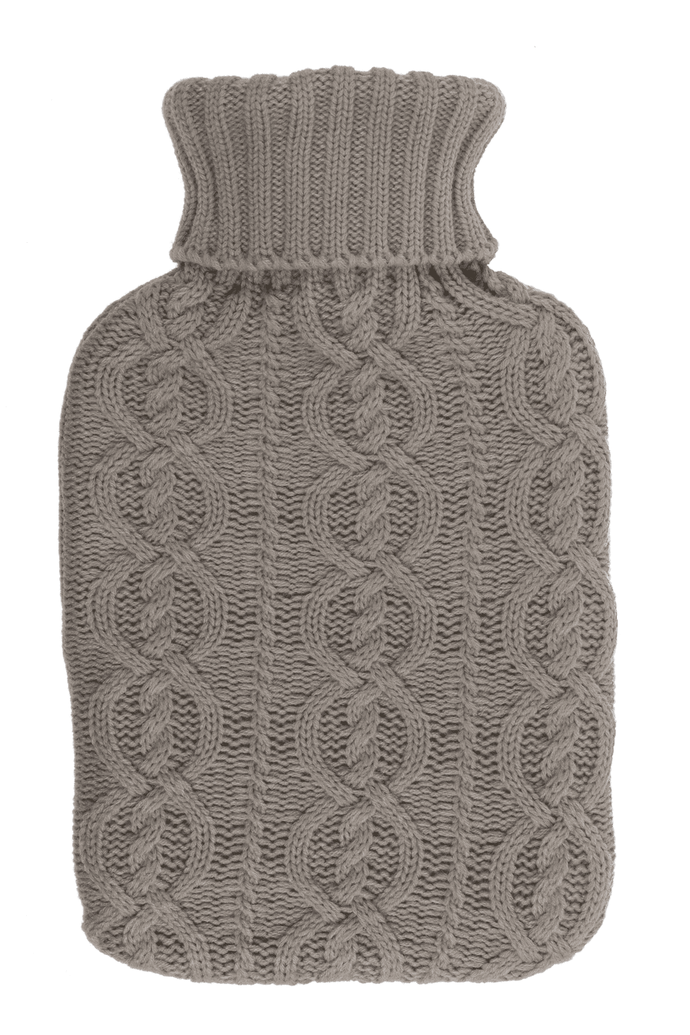 Hot water bottle with knitted cover, Cable Stitch,